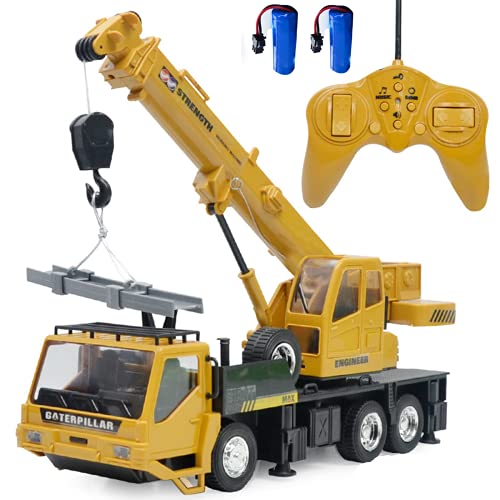 WEECOC RC Kran BAU Traktor Fernbedienung Großer Kran LKW mit Licht und Klang Wiederaufladbare Elektronik Hobby-Spielzeug von WEECOC