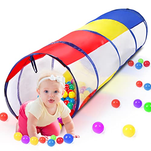 WEEKSUN Tunnel Kinder, 180 cm Spieltunnel für Kinder, Krabbeltunnel für Kinder Mit Atmungsaktivem Netzfenster, Pop-up-Design mit Tragetasche, Tunnel für All Kleinen, Innen&Außenbereich (Ø 46 cm) von WEEKSUN