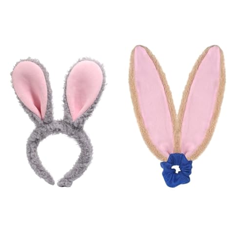 WEESTAAMO 2 Stück Osterhase Ohren Stirnband für Kaninchen, Hase Haarband vorgeben Plüsch Kostüm, Plüsch Hasenohren Stirnband,Kaninchen Ohr Haar Zubehör, Cosplay Party Haarband für Mädchen Frauen von WEESTAAMO
