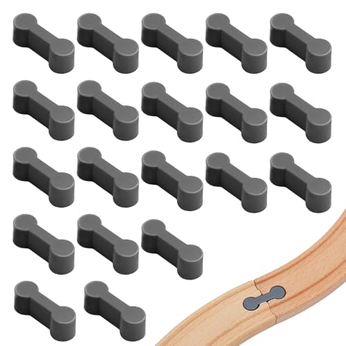 20 Stück Kunststoff Holzeisenbahn Verbindungsstücke, Holzeisenbahn Zubehör Verbinder Universal Holzschienen Eisenbahn Adapter, Holzschienen Eisenbahn Verbinder für Spielzeugeisenbahnen von WEFINEST