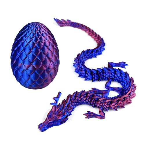 3D Gedrucktes Drachenei, Drachen Spielzeug Überraschungsdrache Im Ei für Geschenke Beweglicher, 3D-Gedruckter Drache (28.8 cm) mit Drachenei, Kreative Spielzeug und Deko, Geschenk für Kinder von WEGLOK