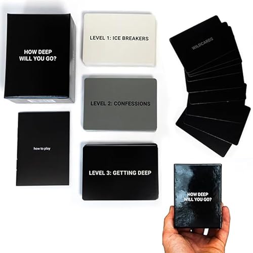 How Deep Will You Go-Kartenspiel, 99 Icebreaker-Gesprächskarten, Fragenspiel zur Vertiefung der Verbindung, ansprechende Fragen für Freunde, Familie und Verabredungen – Spaß für Partys, Autoreisen, von WEILONGB