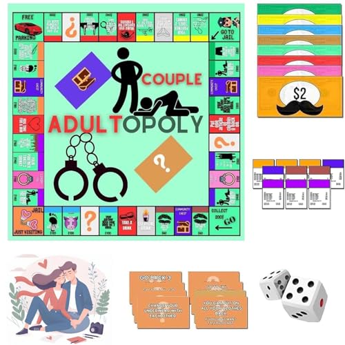 WEILONGB Adultopoly Board Game, Erwachsene Opoly Game, Opoly Spiele, Paar, Erwachsene, Opoly, Paar, Brettspiel für Erwachsene, Bedroom Games für Paare Gesprächskarten (1 Stück) von WEILONGB