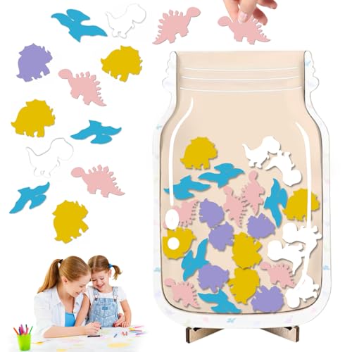 WEILONGB Belohnungsglas mit Sternen für Kinder, Belohnungstabelle für Kinder, Star Reward Jar, Belohnungsgläser für gutes Benehmen für Jungen und Mädchen (Dinosaurier) von WEILONGB