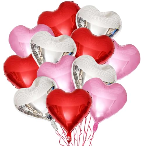 12 Stück Herz Folienballon, 18 Zoll Herzluftballons, Herzballons Helium, Luftballons Herzform Valentinstag Luftballon, Herzförmige Ballons für Valentinstag Hochzeit Geburtstag Verlobung Brautdusche 12 Stück Herz Folienballon, 18 Zoll Herzluftballons, Herzballons Helium, Luftballons Herzform Valentinstag Luftballon, Herzförmige Ballons für Valentinstag Hochzeit Geburtstag Verlobung Brautdusche von WEINIBAO