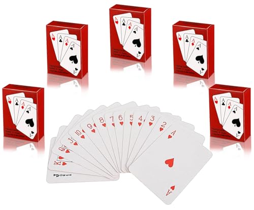 5 Decks Mini Spielkarten, Miniatur Pokerkarten für Kinder Erwachsene, Kleine Spielkarten Mini Kartenspiel Mini Playing Cards, Mini Poker Karten für Gastgeschenke, Reisespiel, Puppenhaus Möbel Zubehör 5 Decks Mini Spielkarten, Miniatur Pokerkarten für Kinder Erwachsene, Kleine Spielkarten Mini Kartenspiel Mini Playing Cards, Mini Poker Karten für Gastgeschenke, Reisespiel, Puppenhaus Möbel Zubehör von WEINIBAO