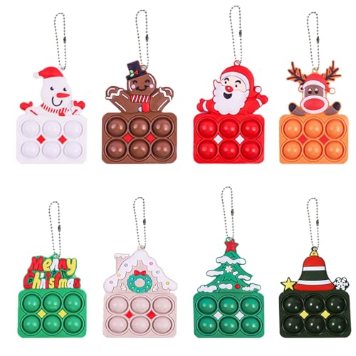 8 Stück Pop-Schlüsselanhänger, Pop Fidget Spielzeug mit Schlüsselanhänger, Weihnachts Schlüsselanhänger, Pop It Schlüsselanhänger Set, Anti Stress Spielzeug für Kinder und Erwachsene Partygeschenke 8 Stück Pop-Schlüsselanhänger, Pop Fidget Spielzeug mit Schlüsselanhänger, Weihnachts Schlüsselanhänger, Pop It Schlüsselanhänger Set, Anti Stress Spielzeug für Kinder und Erwachsene Partygeschenke von WEINIBAO