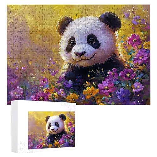 Blume Panda - Puzzles für Erwachsene, Puzzle Erwachsene 2000 Teile, Banksy Little Girl Street Artwork Puzzle 100 x 70 cm, Bunte DIY-Puzzles für Heimdekoration, Familienpuzzle Geschenkideen D-337 von WEISHIWE
