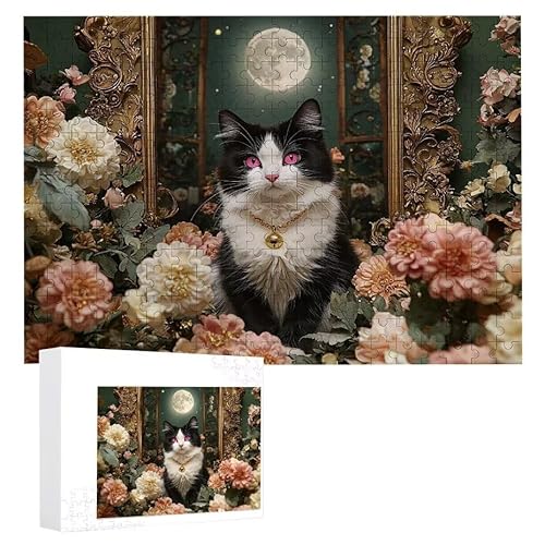 Blumenkatze - Puzzles für Erwachsene, Puzzle Erwachsene 1000 Teile, Banksy Little Girl Street Artwork Puzzle 75 x 50 cm, Bunte DIY-Puzzles für Heimdekoration, Familienpuzzle Geschenkideen D-332 von WEISHIWE