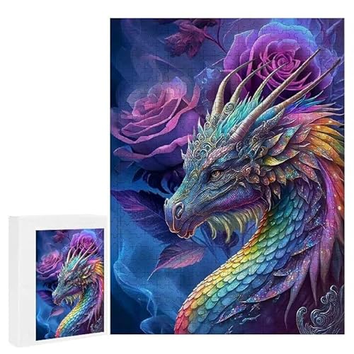 Bunter Drache - Puzzles für Erwachsene, Puzzle Erwachsene 1000 Teile, Banksy Little Girl Street Artwork Puzzle 75 x 50 cm, Bunte DIY-Puzzles für Heimdekoration, Familienpuzzle Geschenkideen D-44 von WEISHIWE
