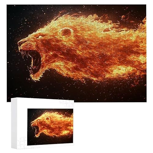 Flame Lion - Puzzles für Erwachsene, Puzzle Erwachsene 2000 Teile, Banksy Little Girl Street Artwork Puzzle 100 x 70 cm, Bunte DIY-Puzzles für Heimdekoration, Familienpuzzle Geschenkideen D-449 von WEISHIWE