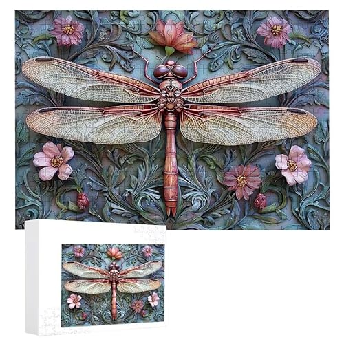 Libelle Blume - Puzzles für Erwachsene, Puzzle Erwachsene 1000 Teile, Banksy Little Girl Street Artwork Puzzle 75 x 50 cm, Bunte DIY-Puzzles für Heimdekoration, Familienpuzzle Geschenkideen D-554 von WEISHIWE