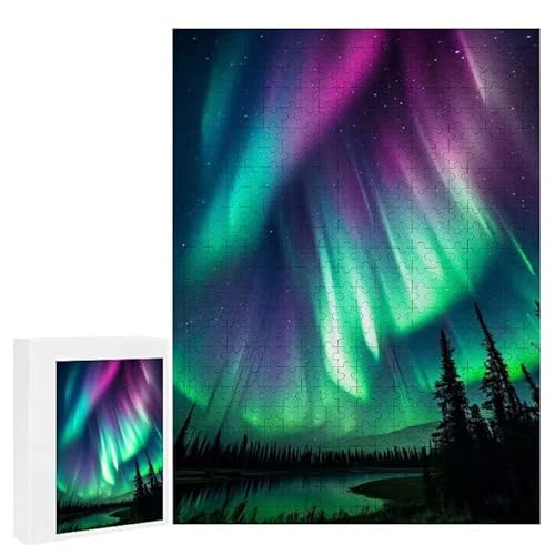 Puzzle 1000 Teile Erwachsene Aurora 75 x 50 cm, 3D Visuelle Wooden Puzzle, DIY Craft Bastelpuzzles für Heimdekoration, Geschenkbox, Familie herausforderndes Puzzles F-361 von WEISHIWE