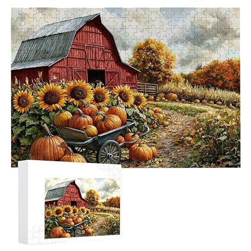 Puzzle 1000 Teile Erwachsene Bauernhof 75 x 50 cm, 3D Visuelle Wooden Puzzle, DIY Craft Bastelpuzzles für Heimdekoration, Geschenkbox, Familie herausforderndes Puzzles F-521 von WEISHIWE
