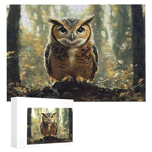 Puzzle 1000 Teile Erwachsene Eule 75 x 50 cm, 3D Visuelle Wooden Puzzle, DIY Craft Bastelpuzzles für Heimdekoration, Geschenkbox, Familie herausforderndes Puzzles F-159 von WEISHIWE