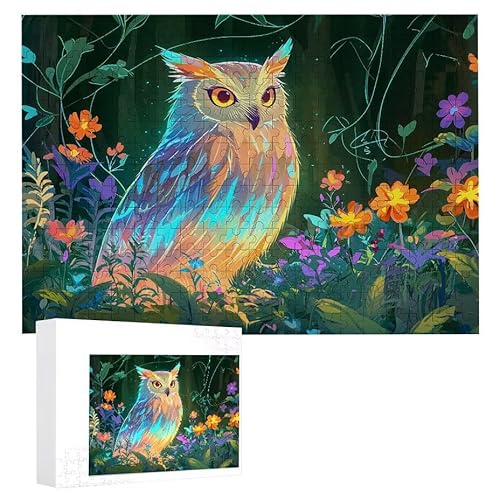 Puzzle 1000 Teile Erwachsene Eule 75 x 50 cm, 3D Visuelle Wooden Puzzle, DIY Craft Bastelpuzzles für Heimdekoration, Geschenkbox, Familie herausforderndes Puzzles F-469 von WEISHIWE