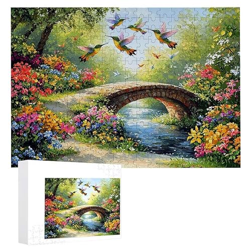 Puzzle 1000 Teile Erwachsene Gartenlandschaft 75 x 50 cm, 3D Visuelle Wooden Puzzle, DIY Craft Bastelpuzzles für Heimdekoration, Geschenkbox, Familie herausforderndes Puzzles F-349 von WEISHIWE