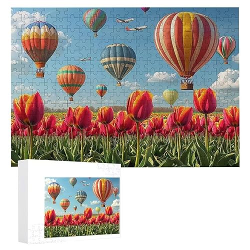 Puzzle 1000 Teile Erwachsene Heißluftballon 75 x 50 cm, 3D Visuelle Wooden Puzzle, DIY Craft Bastelpuzzles für Heimdekoration, Geschenkbox, Familie herausforderndes Puzzles F-559 von WEISHIWE