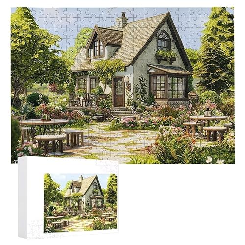 Puzzle 1000 Teile Erwachsene Hüttenlandschaft 75 x 50 cm, 3D Visuelle Wooden Puzzle, DIY Craft Bastelpuzzles für Heimdekoration, Geschenkbox, Familie herausforderndes Puzzles F-695 von WEISHIWE