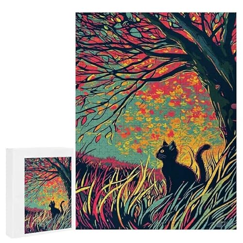 Puzzle 1000 Teile Erwachsene Katzenbaum 75 x 50 cm, 3D Visuelle Wooden Puzzle, DIY Craft Bastelpuzzles für Heimdekoration, Geschenkbox, Familie herausforderndes Puzzles F-465 von WEISHIWE