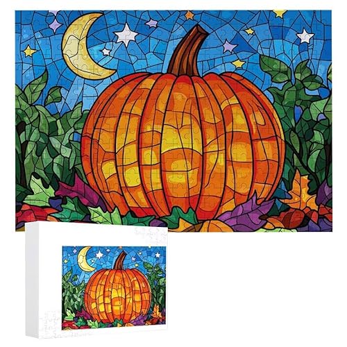 Puzzle 1000 Teile Erwachsene Kürbis 75 x 50 cm, 3D Visuelle Wooden Puzzle, DIY Craft Bastelpuzzles für Heimdekoration, Geschenkbox, Familie herausforderndes Puzzles F-513 von WEISHIWE