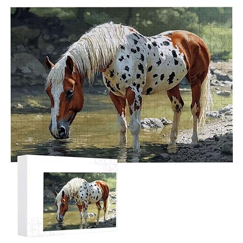 Puzzle 1000 Teile Erwachsene Pferd 75 x 50 cm, 3D Visuelle Wooden Puzzle, DIY Craft Bastelpuzzles für Heimdekoration, Geschenkbox, Familie herausforderndes Puzzles F-461 von WEISHIWE