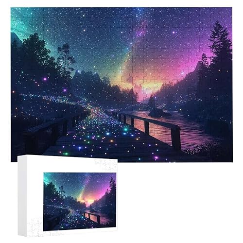 Puzzle 1000 Teile Erwachsene Sternenhimmel 75 x 50 cm, 3D Visuelle Wooden Puzzle, DIY Craft Bastelpuzzles für Heimdekoration, Geschenkbox, Familie herausforderndes Puzzles F-705 von WEISHIWE