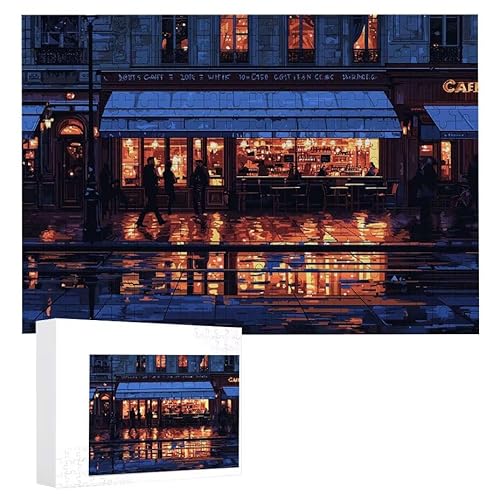 Puzzle 1000 Teile Erwachsene Straßenbild 75 x 50 cm, 3D Visuelle Wooden Puzzle, DIY Craft Bastelpuzzles für Heimdekoration, Geschenkbox, Familie herausforderndes Puzzles F-367 von WEISHIWE
