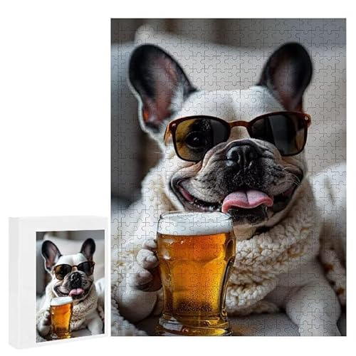 Puzzle 1000 Teile Erwachsene Tierhund 75 x 50 cm, 3D Visuelle Wooden Puzzle, DIY Craft Bastelpuzzles für Heimdekoration, Geschenkbox, Familie herausforderndes Puzzles F-133 von WEISHIWE