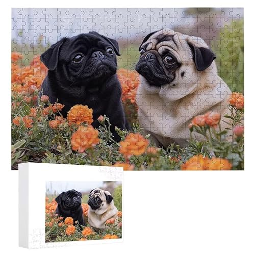 Puzzle 1000 Teile Erwachsene Tierhund 75 x 50 cm, 3D Visuelle Wooden Puzzle, DIY Craft Bastelpuzzles für Heimdekoration, Geschenkbox, Familie herausforderndes Puzzles F-145 von WEISHIWE
