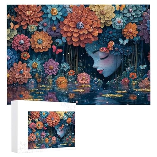 Puzzle 1000 Teile Erwachsene Traumblume 75 x 50 cm, 3D Visuelle Wooden Puzzle, DIY Craft Bastelpuzzles für Heimdekoration, Geschenkbox, Familie herausforderndes Puzzles F-495 von WEISHIWE