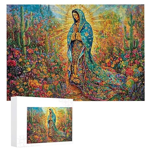 Puzzle 1000 Teile Erwachsene Unserer Lieben Frau Kaktus 75 x 50 cm, 3D Visuelle Wooden Puzzle, DIY Craft Bastelpuzzles für Heimdekoration, Geschenkbox, Familie herausforderndes Puzzles F-629 von WEISHIWE