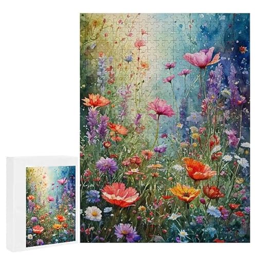 Puzzle 1000 Teile Erwachsene Wildblume 75 x 50 cm, 3D Visuelle Wooden Puzzle, DIY Craft Bastelpuzzles für Heimdekoration, Geschenkbox, Familie herausforderndes Puzzles F-745 von WEISHIWE