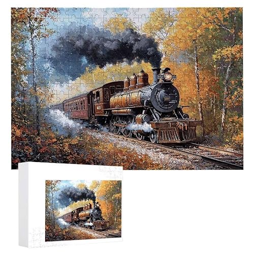 Puzzle 1000 Teile Erwachsene Zug 75 x 50 cm, 3D Visuelle Wooden Puzzle, DIY Craft Bastelpuzzles für Heimdekoration, Geschenkbox, Familie herausforderndes Puzzles F-351 von WEISHIWE
