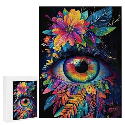 Puzzle 1200 Teile Erwachsene Farbige Augen 75 x 50 cm, 3D Visuelle Wooden Puzzle, DIY Craft Bastelpuzzles für Heimdekoration, Geschenkbox, Familie herausforderndes Puzzles F-62 von WEISHIWE