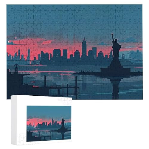 Puzzle 1200 Teile Erwachsene Freiheitsstatue 75 x 50 cm, 3D Visuelle Wooden Puzzle, DIY Craft Bastelpuzzles für Heimdekoration, Geschenkbox, Familie herausforderndes Puzzles F-800 von WEISHIWE