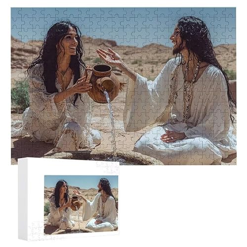Puzzle 1200 Teile Erwachsene Jesus 75 x 50 cm, 3D Visuelle Wooden Puzzle, DIY Craft Bastelpuzzles für Heimdekoration, Geschenkbox, Familie herausforderndes Puzzles F-740 von WEISHIWE