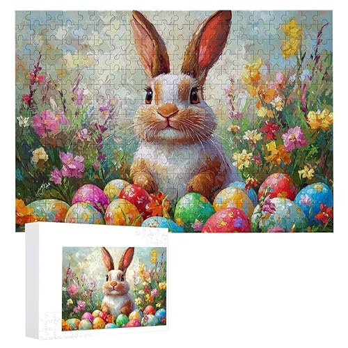 Puzzle 1200 Teile Erwachsene Kaninchen Osterei 75 x 50 cm, 3D Visuelle Wooden Puzzle, DIY Craft Bastelpuzzles für Heimdekoration, Geschenkbox, Familie herausforderndes Puzzles F-662 von WEISHIWE