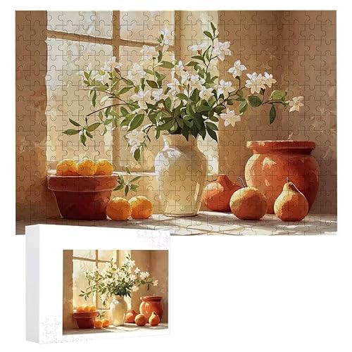 Puzzle 1200 Teile Erwachsene Obstblumen 75 x 50 cm, 3D Visuelle Wooden Puzzle, DIY Craft Bastelpuzzles für Heimdekoration, Geschenkbox, Familie herausforderndes Puzzles F-650 von WEISHIWE