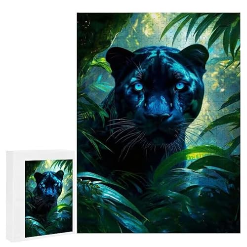 Puzzle 1200 Teile Erwachsene Panther 75 x 50 cm, 3D Visuelle Wooden Puzzle, DIY Craft Bastelpuzzles für Heimdekoration, Geschenkbox, Familie herausforderndes Puzzles F-256 von WEISHIWE