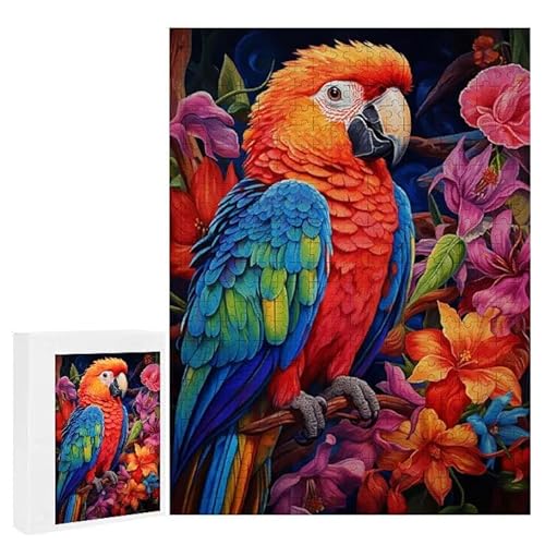 Puzzle 1200 Teile Erwachsene Papagei 75 x 50 cm, 3D Visuelle Wooden Puzzle, DIY Craft Bastelpuzzles für Heimdekoration, Geschenkbox, Familie herausforderndes Puzzles F-754 von WEISHIWE