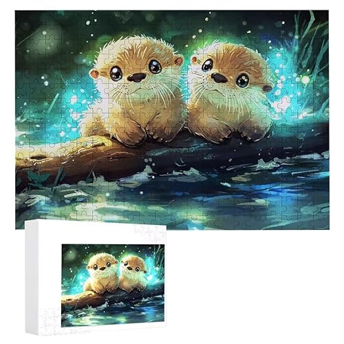 Puzzle 1200 Teile Erwachsene Süßer Seeotter 75 x 50 cm, 3D Visuelle Wooden Puzzle, DIY Craft Bastelpuzzles für Heimdekoration, Geschenkbox, Familie herausforderndes Puzzles F-392 von WEISHIWE