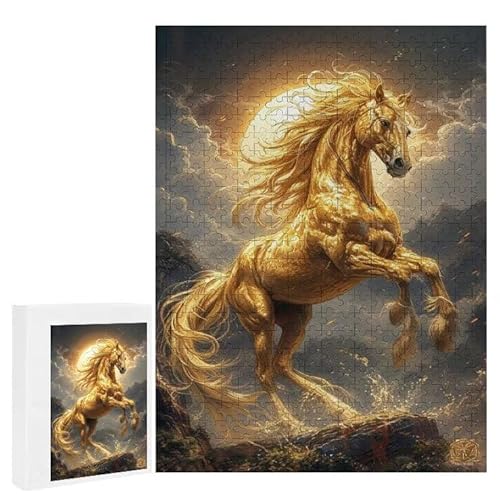 Puzzle 1200 Teile Erwachsene Tierpferd 75 x 50 cm, 3D Visuelle Wooden Puzzle, DIY Craft Bastelpuzzles für Heimdekoration, Geschenkbox, Familie herausforderndes Puzzles F-136 von WEISHIWE