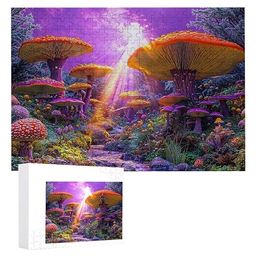 Puzzle 1200 Teile Erwachsene Waldpilze 75 x 50 cm, 3D Visuelle Wooden Puzzle, DIY Craft Bastelpuzzles für Heimdekoration, Geschenkbox, Familie herausforderndes Puzzles F-648 von WEISHIWE