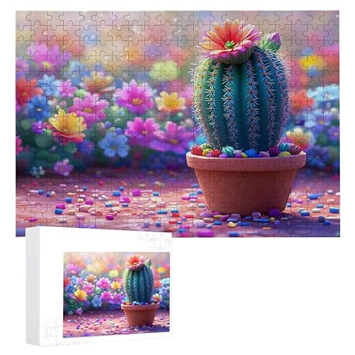 Puzzle 1500 Teile Erwachsene Kaktus 87 x 57 cm, 3D Visuelle Wooden Puzzle, DIY Craft Bastelpuzzles für Heimdekoration, Geschenkbox, Familie herausforderndes Puzzles F-681 von WEISHIWE