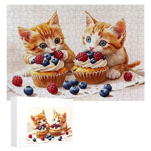 Puzzle 1500 Teile Erwachsene Niedliche Katze 87 x 57 cm, 3D Visuelle Wooden Puzzle, DIY Craft Bastelpuzzles für Heimdekoration, Geschenkbox, Familie herausforderndes Puzzles F-397 von WEISHIWE