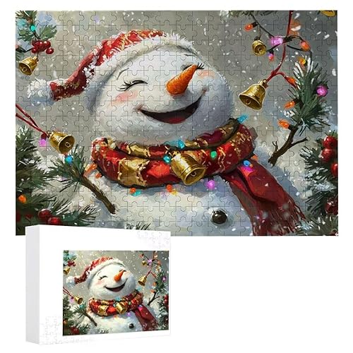 Puzzle 1500 Teile Erwachsene Schneemann 87 x 57 cm, 3D Visuelle Wooden Puzzle, DIY Craft Bastelpuzzles für Heimdekoration, Geschenkbox, Familie herausforderndes Puzzles F-727 von WEISHIWE