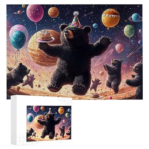 Puzzle 1500 Teile Erwachsene Süßer Bär 87 x 57 cm, 3D Visuelle Wooden Puzzle, DIY Craft Bastelpuzzles für Heimdekoration, Geschenkbox, Familie herausforderndes Puzzles F-405 von WEISHIWE