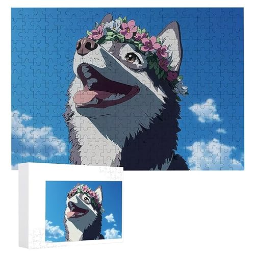 Puzzle 1500 Teile Erwachsene Süßer Hund 87 x 57 cm, 3D Visuelle Wooden Puzzle, DIY Craft Bastelpuzzles für Heimdekoration, Geschenkbox, Familie herausforderndes Puzzles F-389 von WEISHIWE