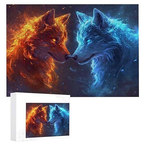 Puzzle 1500 Teile Erwachsene Tierwolf 87 x 57 cm, 3D Visuelle Wooden Puzzle, DIY Craft Bastelpuzzles für Heimdekoration, Geschenkbox, Familie herausforderndes Puzzles F-149 von WEISHIWE